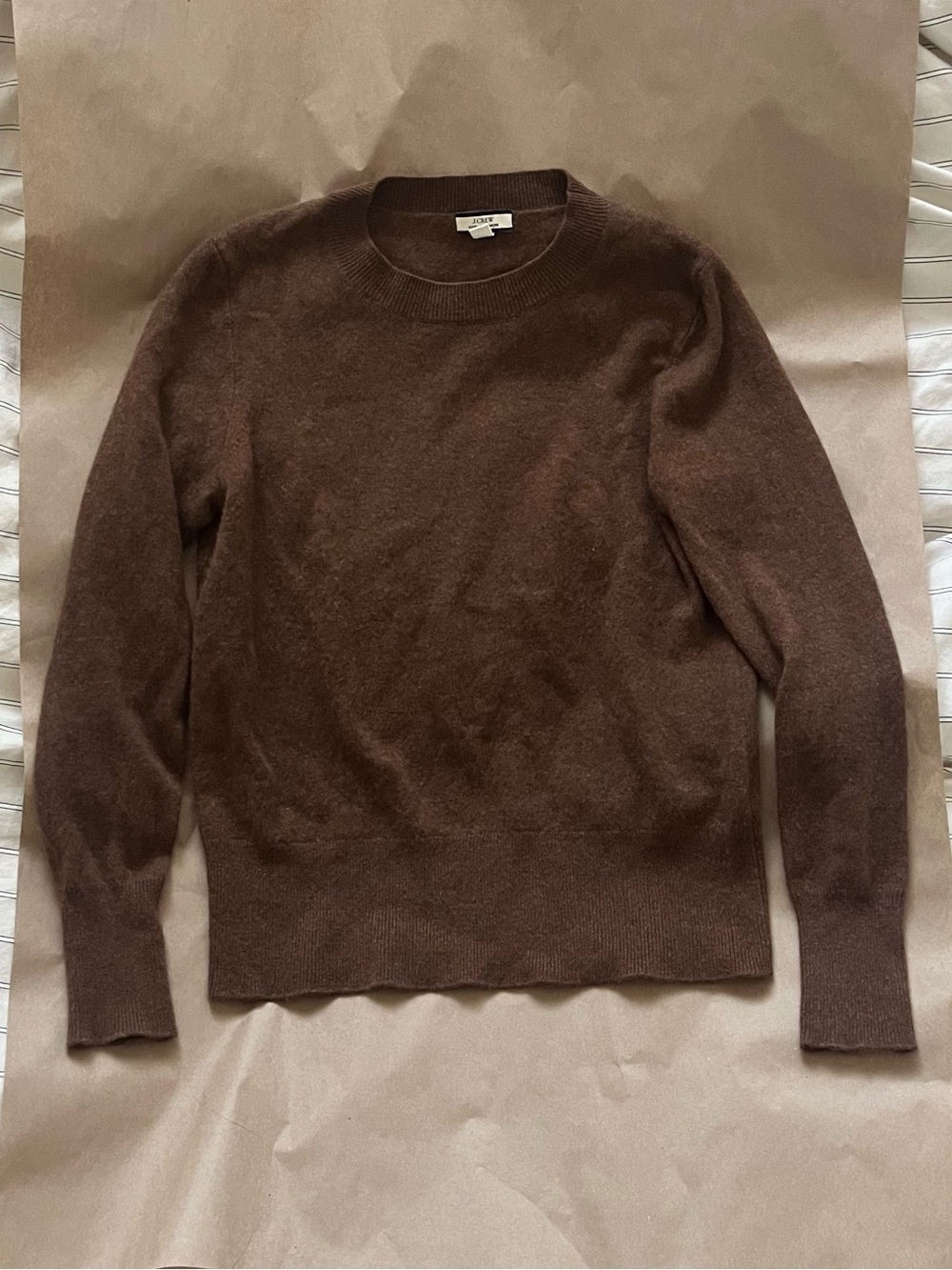 J. Crew Classic Fit Brown Cashmere Sweater